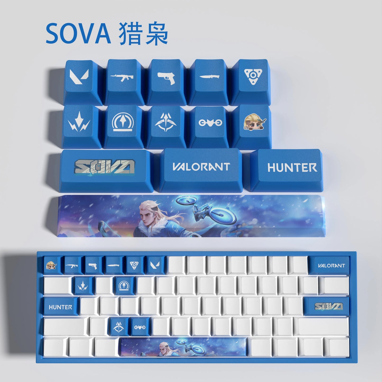 clove keycaps, Valorant Keycaps, OEM Profile, 14Keys Mini Set, PBT Dye Sub, New Design
